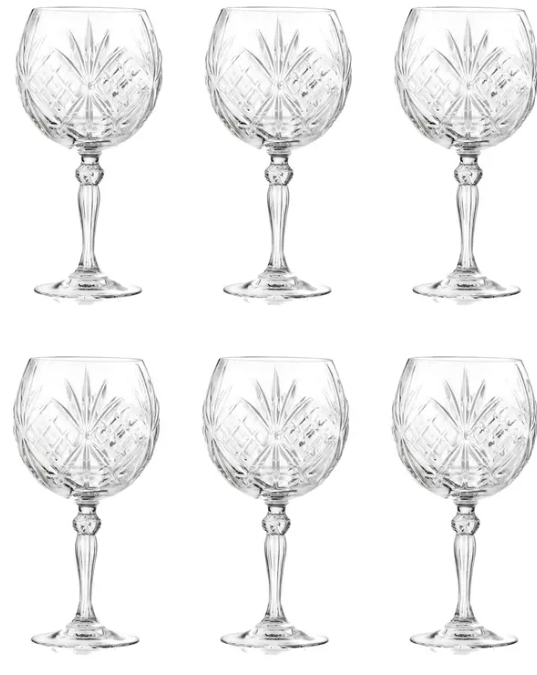Set de 6 copas de cristal