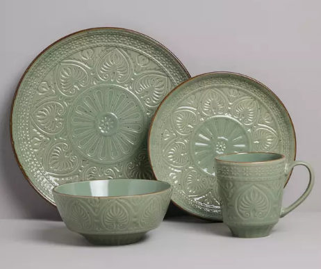 Set de Vajilla 24 piezas verde cerámica